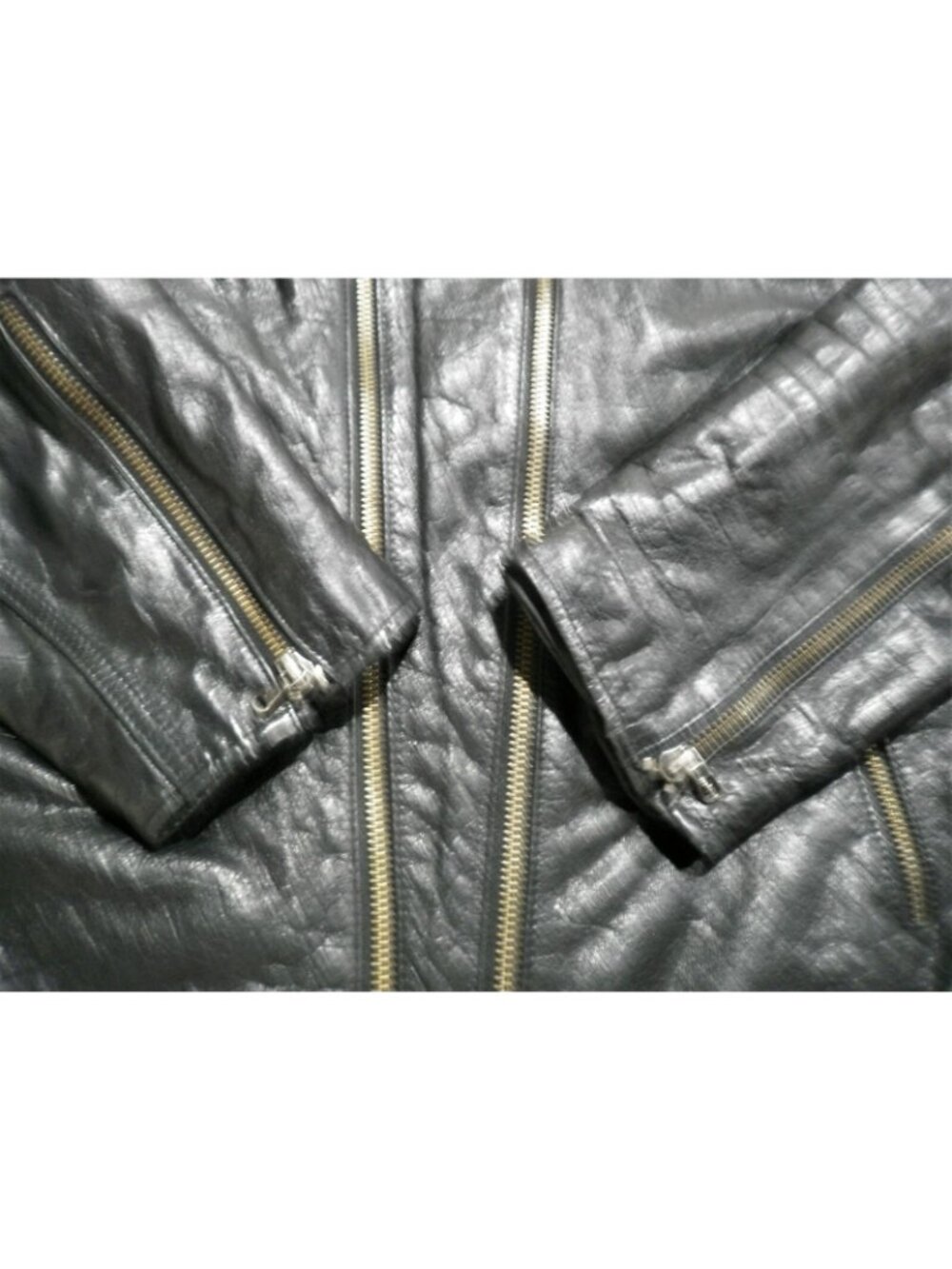 Vintage Retro Sean John Leather  Biker Jacket Men's Size XL Zippers - Picture 8 of 11